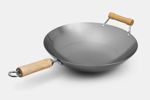 Carbon Steel Round-Bottom Wok with Ring