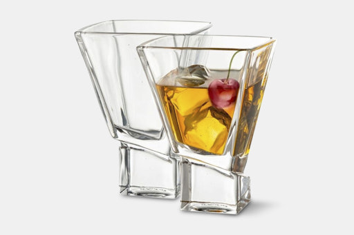 JoyJolt Carre Stemless Martini Glasses (Set of 2)