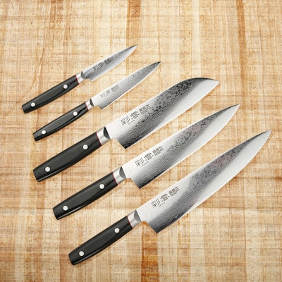 Kanetsugu Saiun Damascus Kitchen Knives - Massdrop