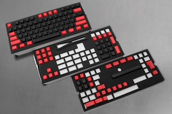 NPKC129-Key PBT Cherry Keycap Set - Red/Black