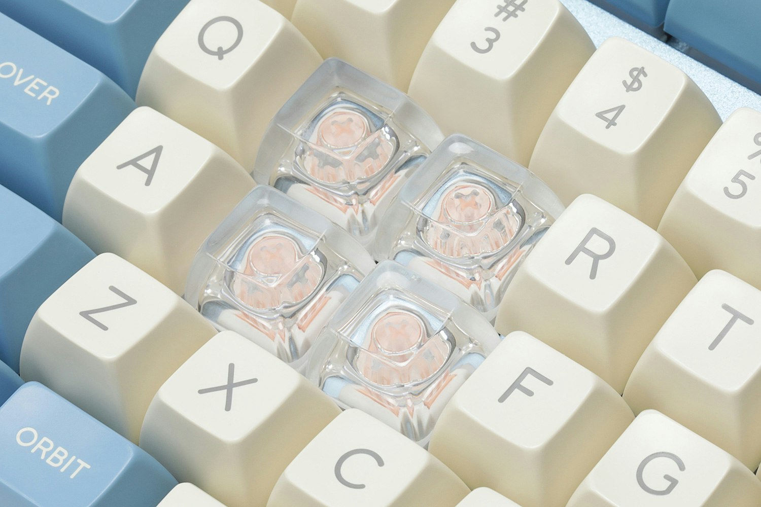 KeebMonkey Transparent SA Profile Keycaps (4-Pack)