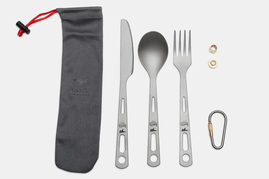 Keith Ti5310 3-Piece Titanium Cutlery Set (2-Pack)
