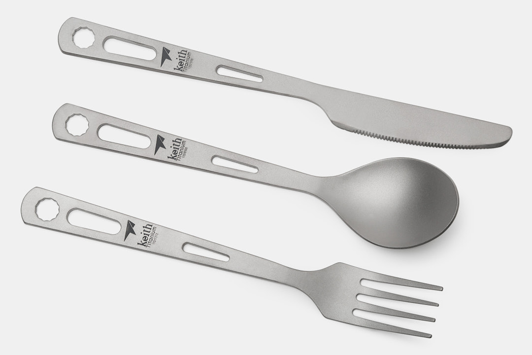 Keith Ti5310 3-Piece Titanium Cutlery Set (2-Pack)