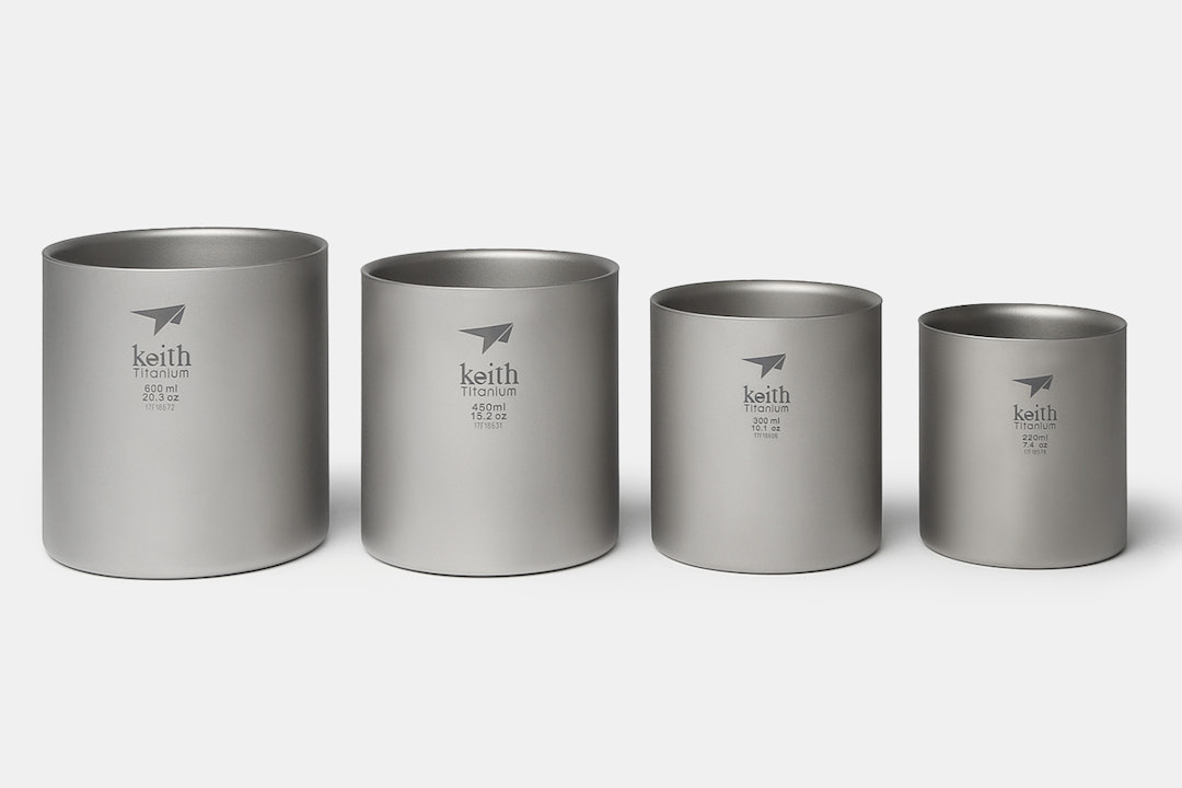 Keith Titanium Ti3501 Nesting 4-Piece Mug Set