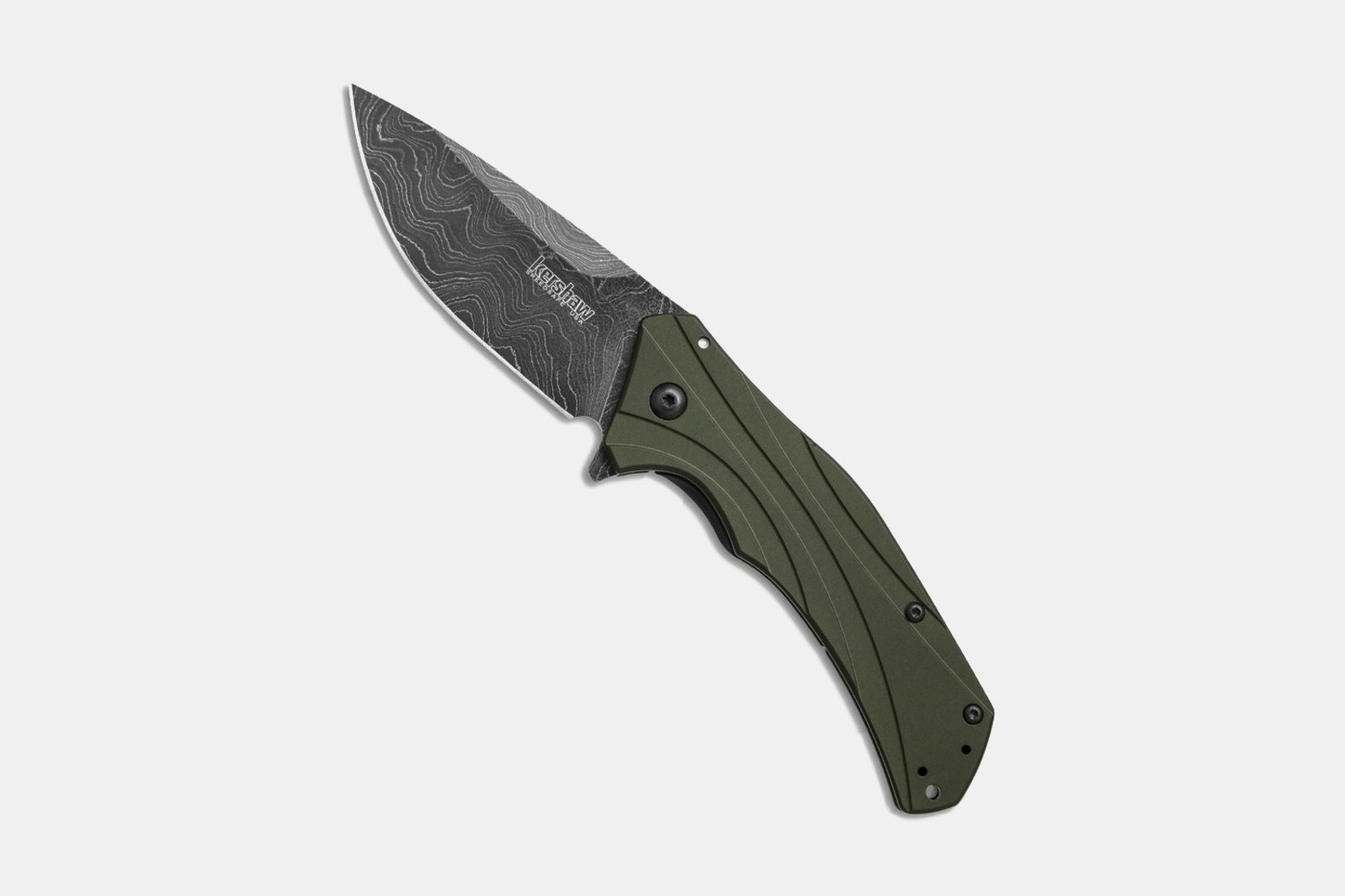 Kershaw Knockout Damascus A/O Knife Knives Folding Knives Drop