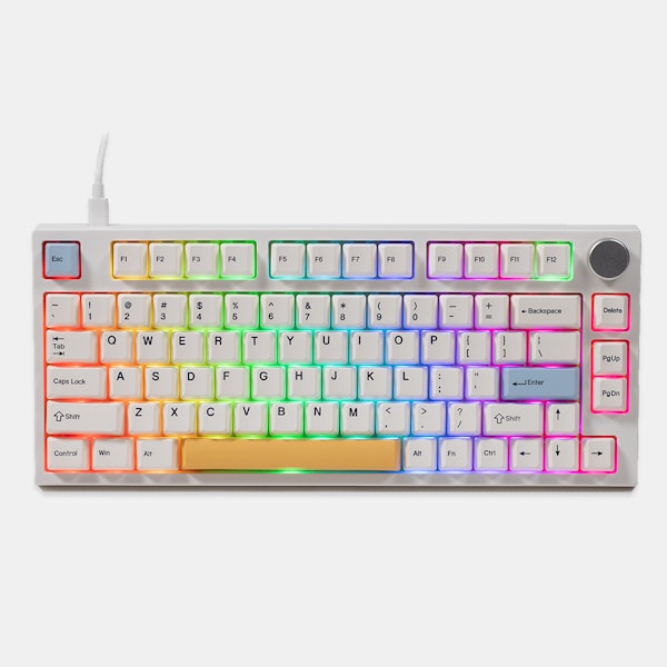 Keydous NJ80 Keyboard With Brass Plate & MOMOKA Switches - Shark