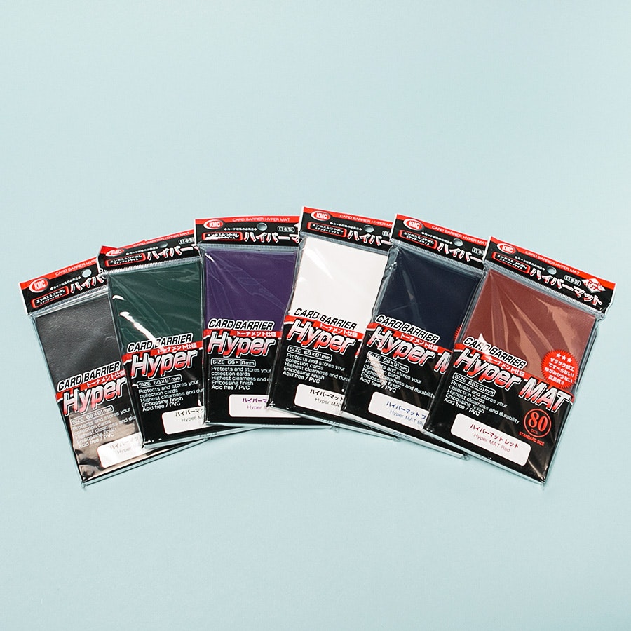 KMC HYPER Matte Red Standard 80ct Sleeves Card Barrier for sale online 