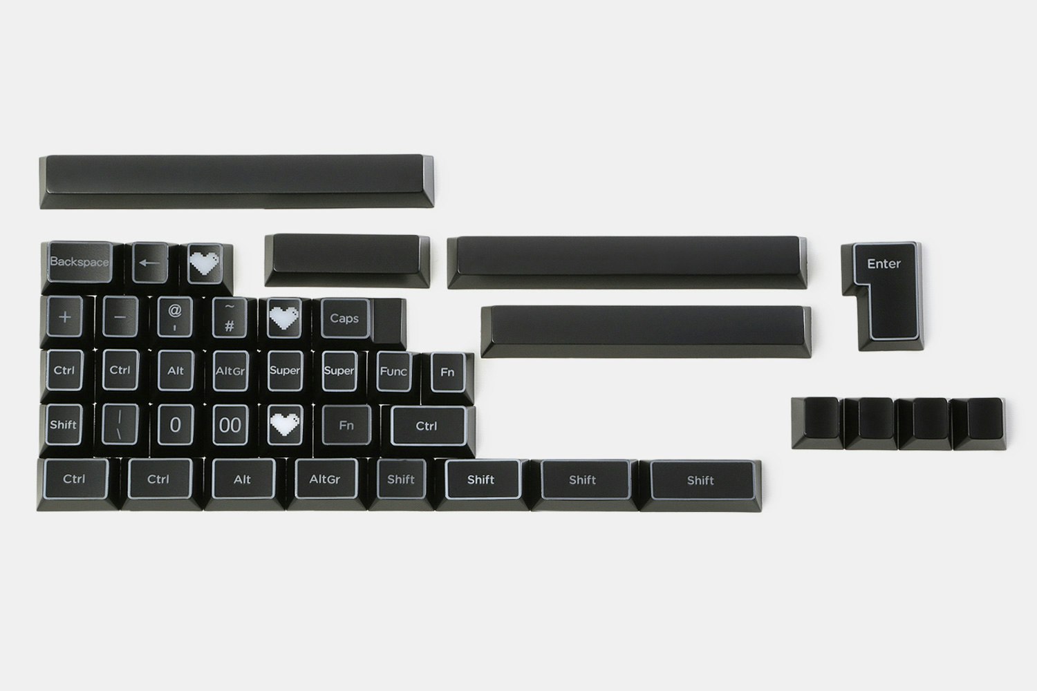 KP ABS Outlined Laser-Etched Keycap Set (145 Keys)