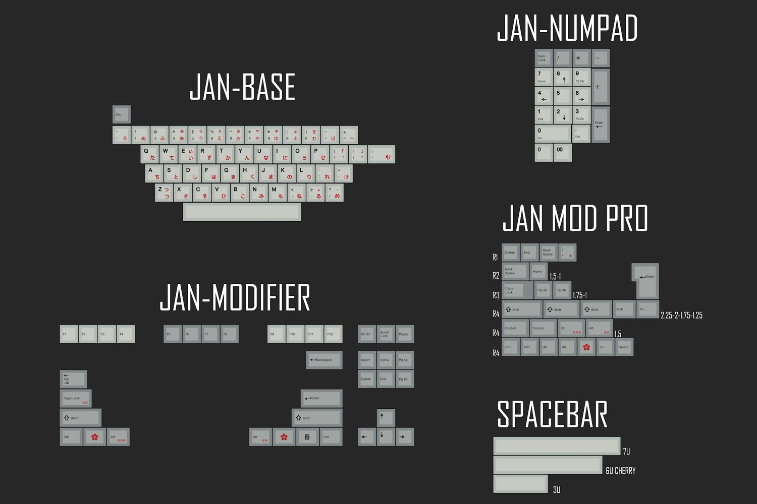 KPrepublic Dye-Subbed Keycaps (Russian / Japanese)