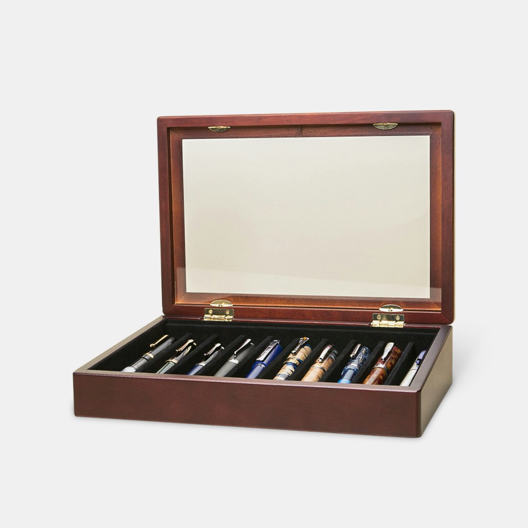 Mahogany Pen Display Cases - Lanierpens