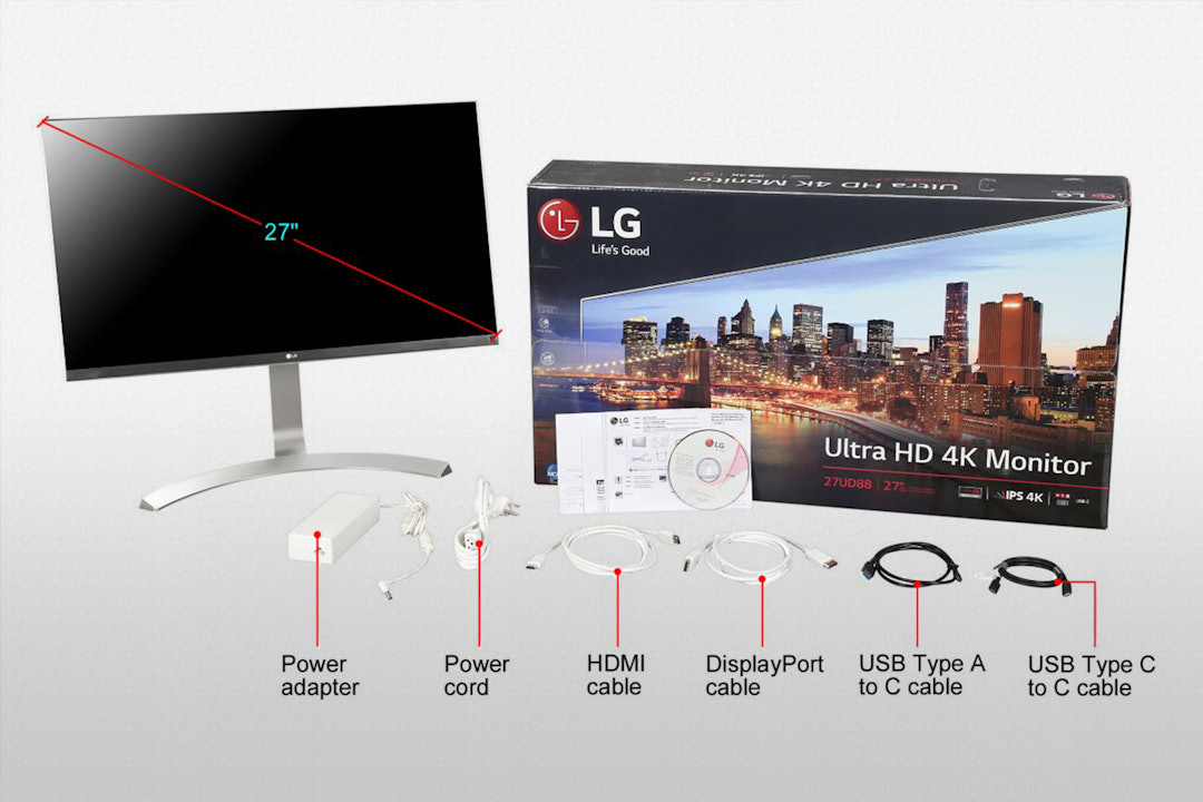 LG 27" 4K FreeSync, USB-C Monitor 27UD88-W/27MU88-W