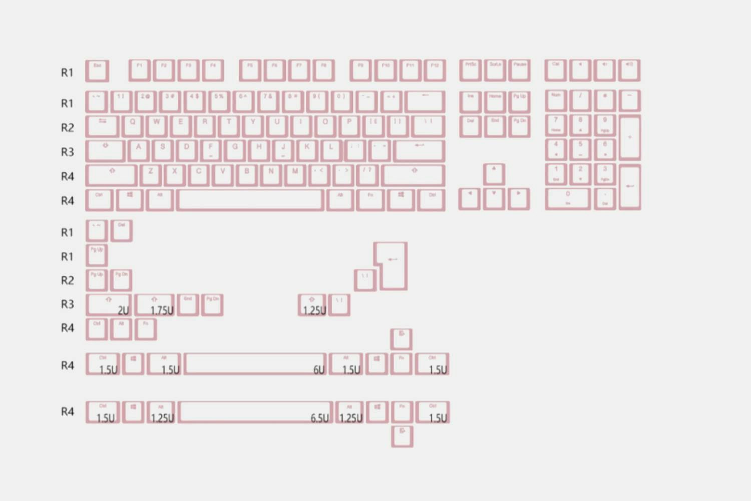 LOOP Pudding V2 Pink All in One PBT Doubleshot Backlit Keycap Set