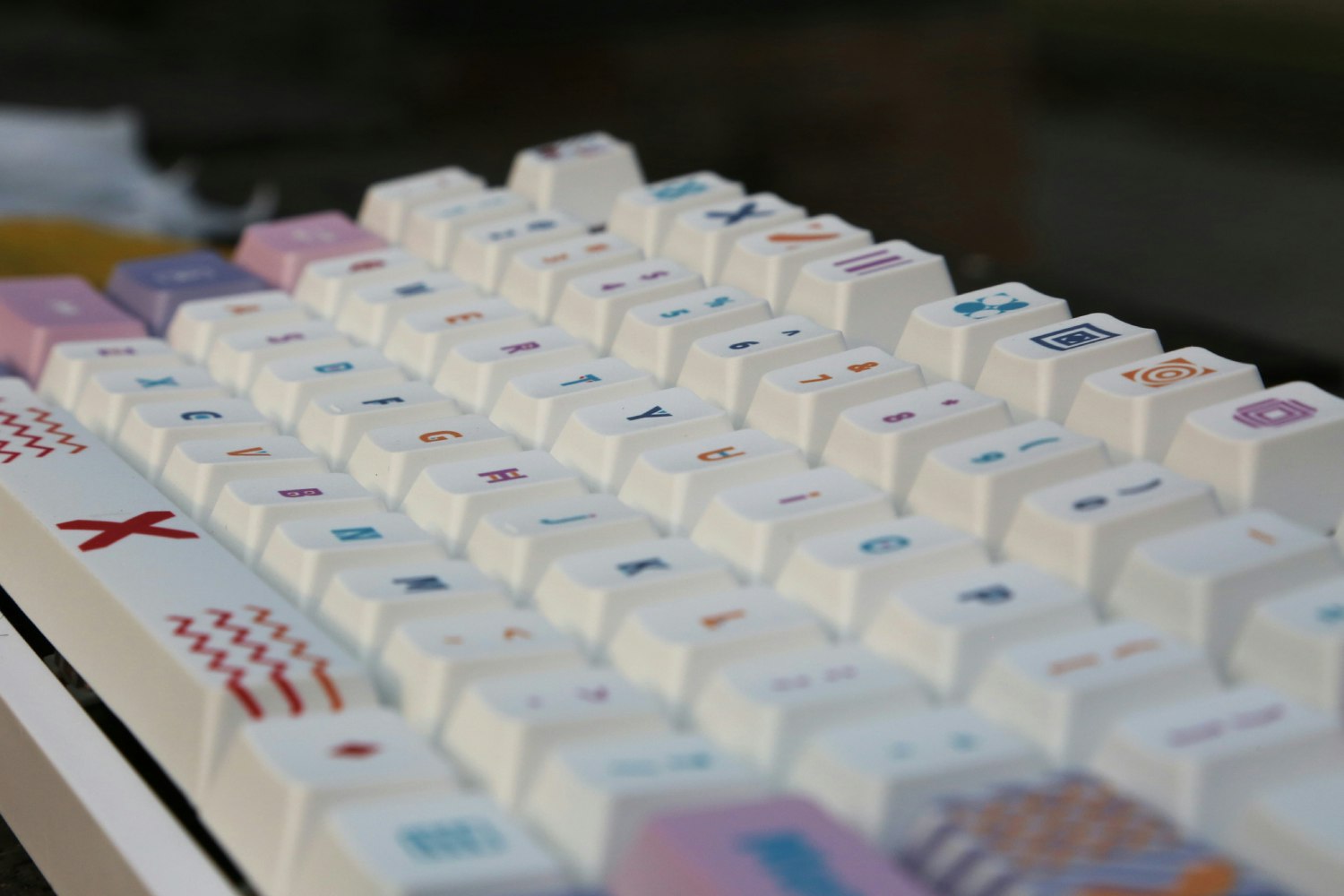 LUGOO Dye-Subbed PBT Memphis Keycap Set