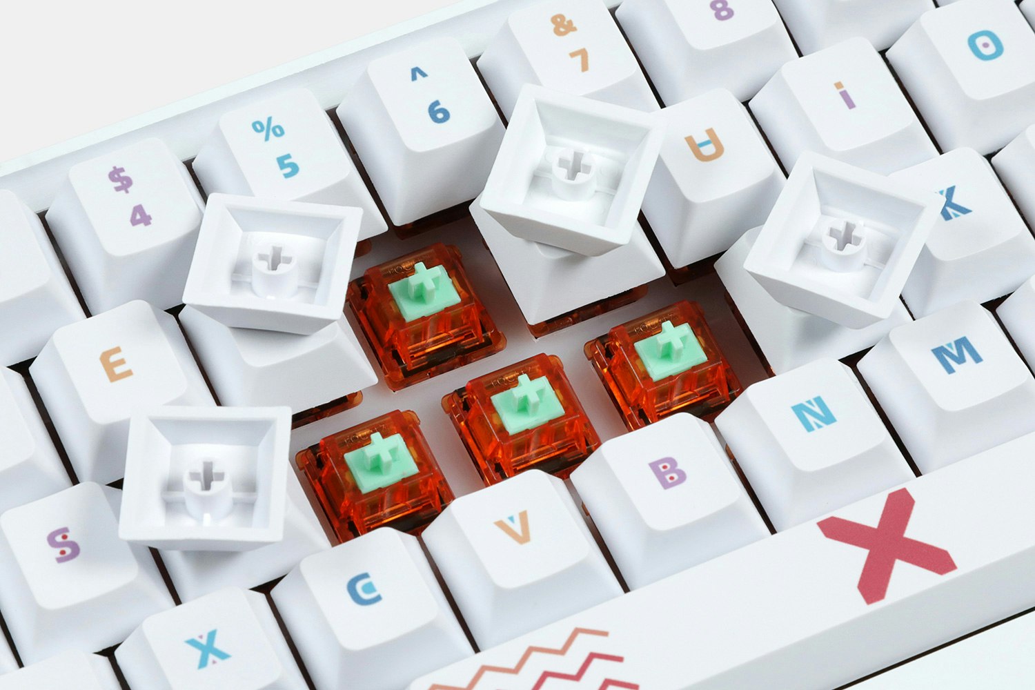 LUGOO Dye-Subbed PBT Memphis Keycap Set