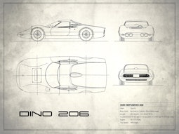 Blueprint Ferrari Dino - White