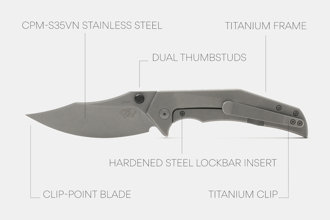 Massdrop x Gavko Thresher Titanium Frame Lock Knife