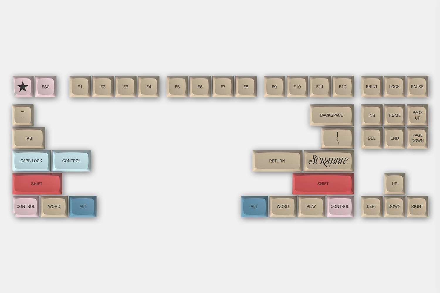 Massdrop x Hasbro XDA Scrabble Custom Keycap Set