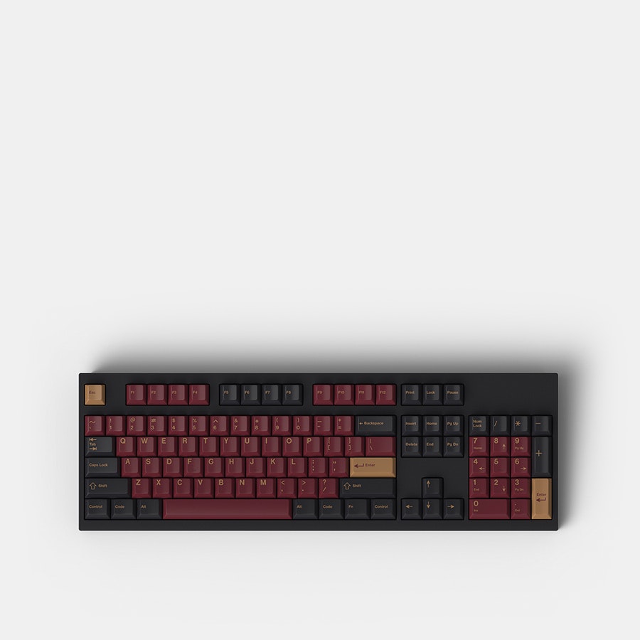 Massdrop x RedSuns GMK Red Samurai Custom Keycaps | Mechanical 