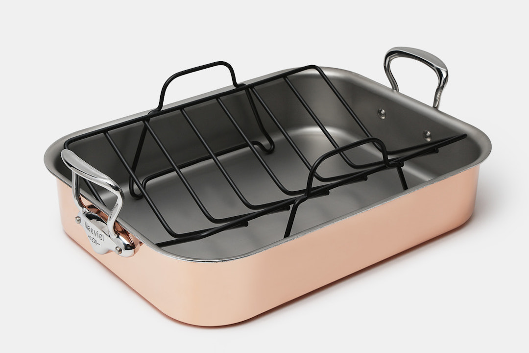 Mauviel 16-by-12-inch Copper Roasting Pan w/ Rack