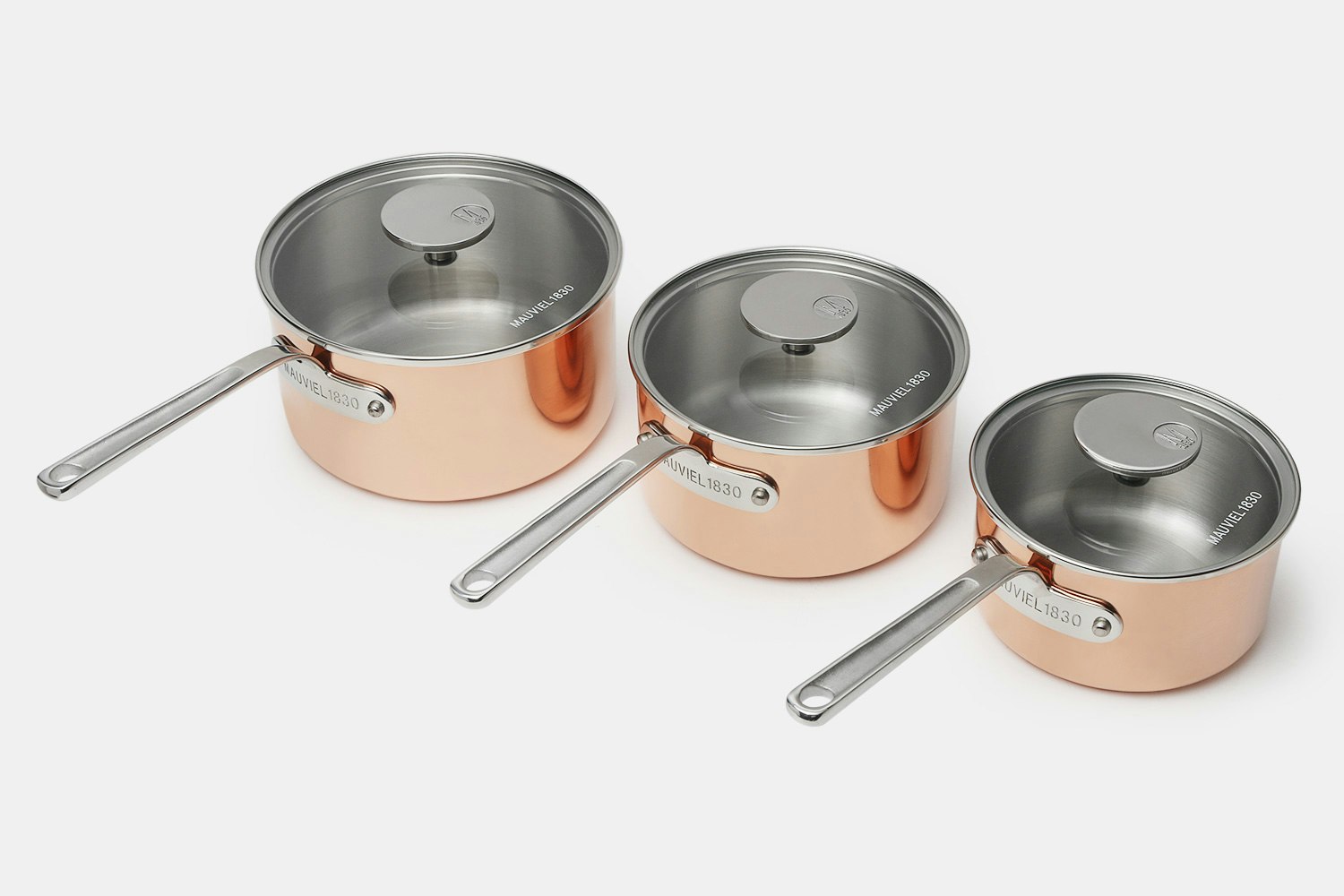 Mauviel M'150 Copper Sauce Pans W/ Glass Lids | Cookware | Drop