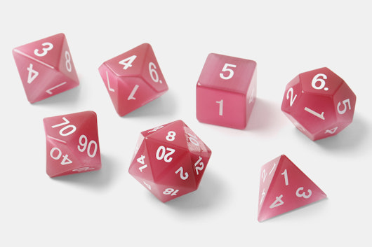 MDG Cat's Eye Pink Gemstone Polyhedral Set