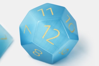 MDG Engraved Aquamarine 16mm Polyhedral Dice Set