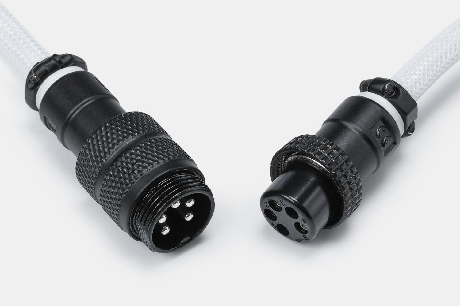 Mechcables Black-on-White Custom Coiled Aviator Cable