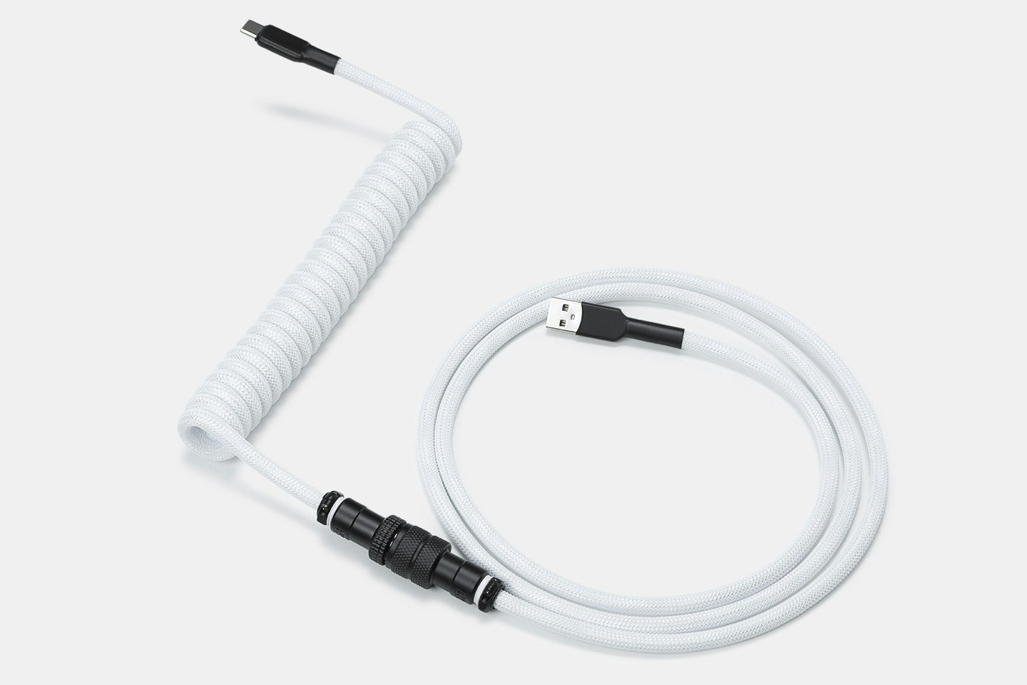 Mechcables Black-on-White Custom Coiled Aviator Cable