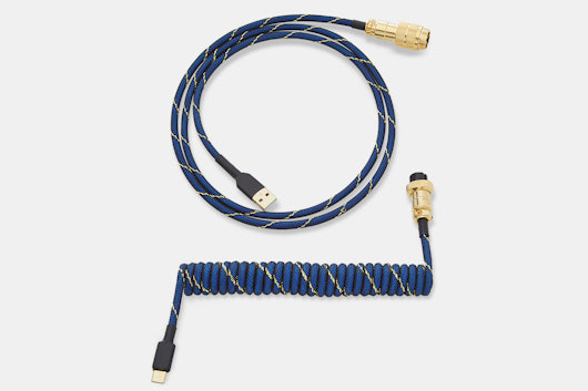 Mechcables Blue Samurai Custom Coiled Aviator USB Cable