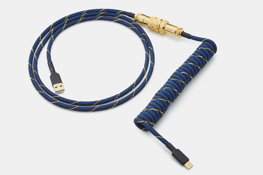 Mechcables Blue Samurai Custom Coiled Aviator USB Cable