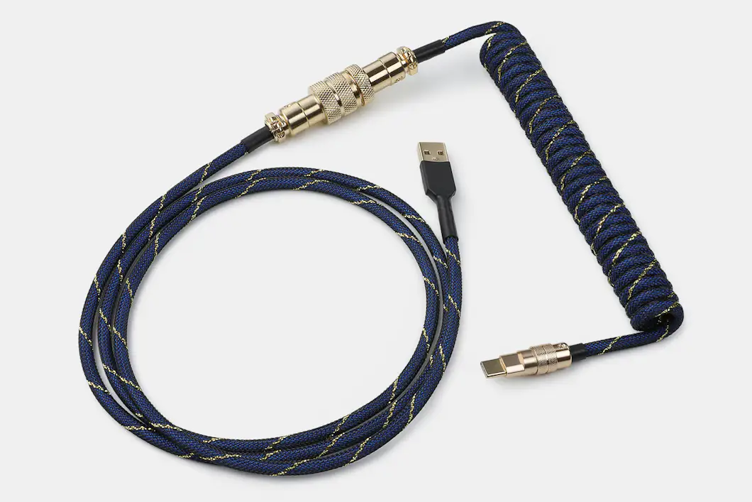 Mechcables Blue Samurai Gold CNC-Machined USB Cable | Mechanical ...