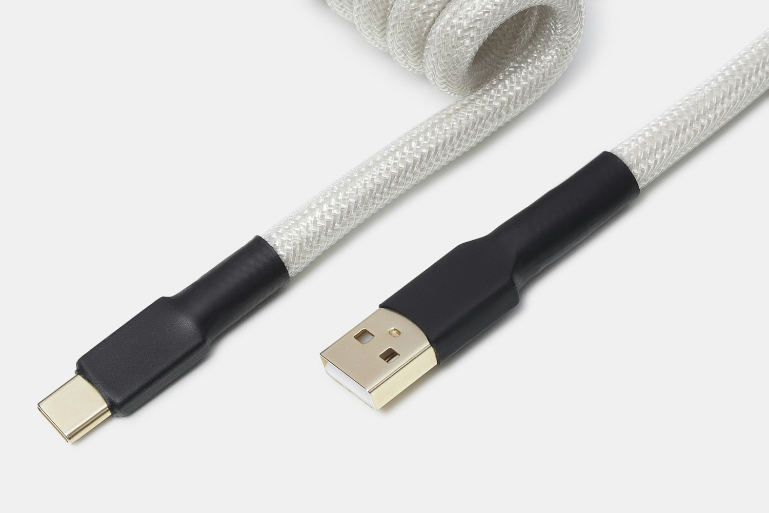 Mechcables Cream Custom Coiled Aviator USB Cable