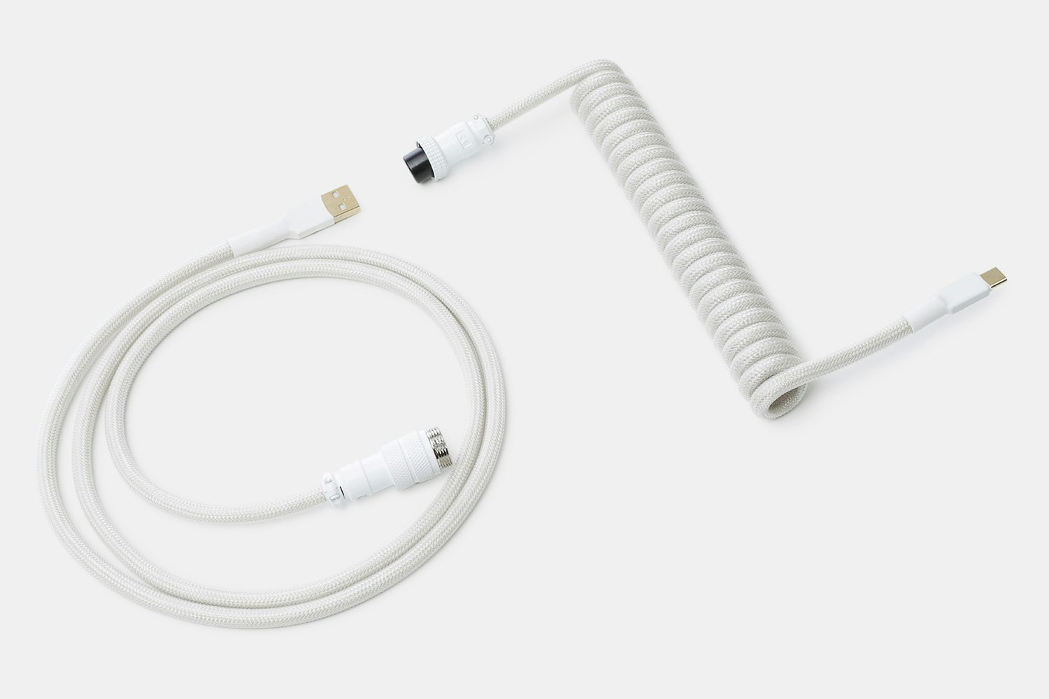 Mechcables Cream Custom Coiled Aviator USB Cable