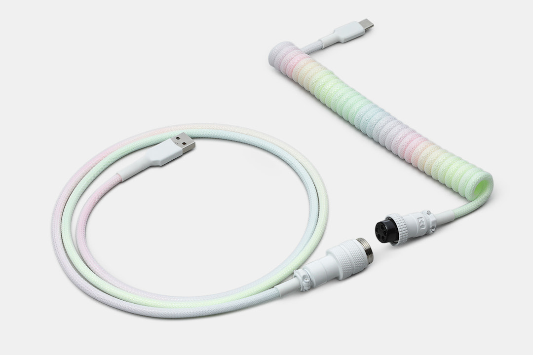 Mechcables Pastel Rainbow Custom Coiled Aviator USB Cable