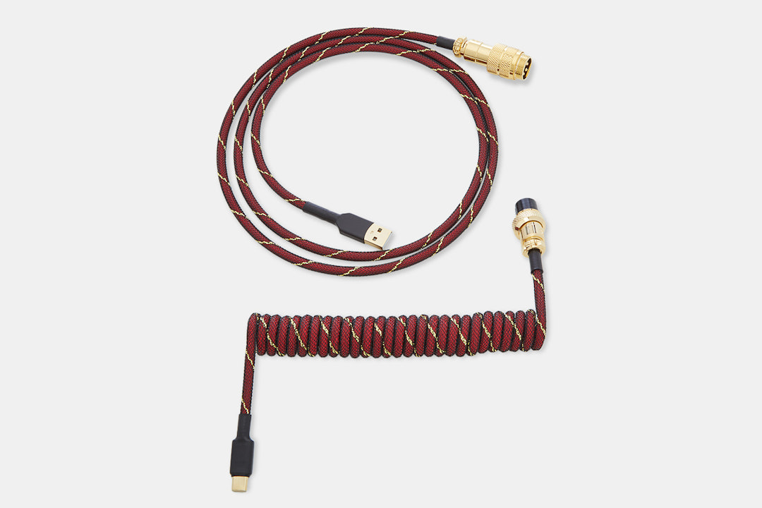 Mechcables Red Samurai Custom Coiled Aviator USB Cable