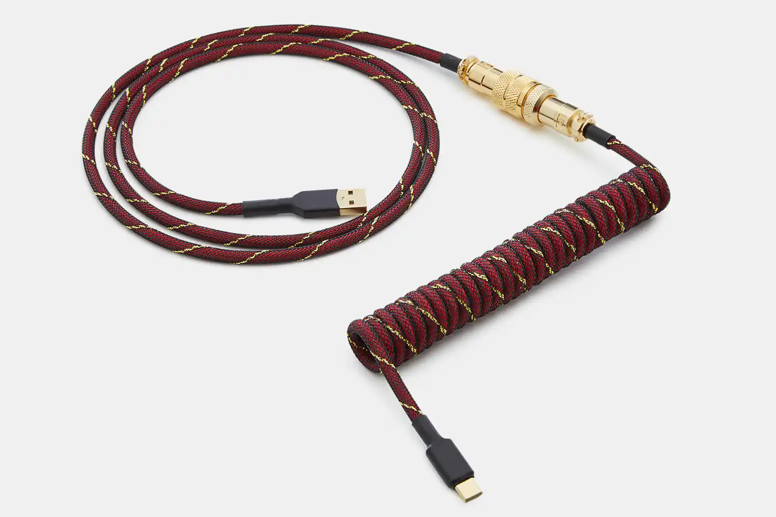 Mechcables Red Samurai Custom Coiled Aviator USB Cable | Mechanical ...