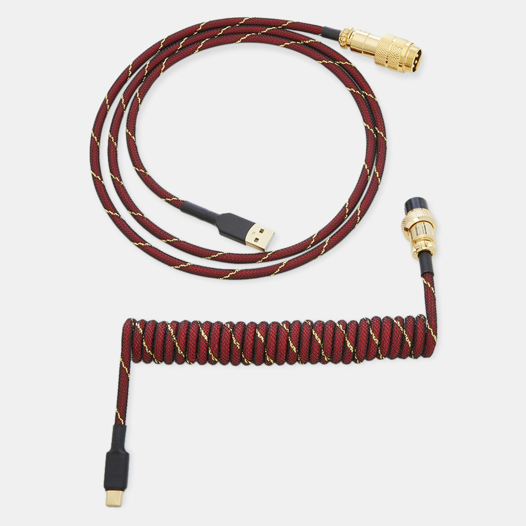 Mechcables Red Samurai Custom Coiled Aviator USB Cable