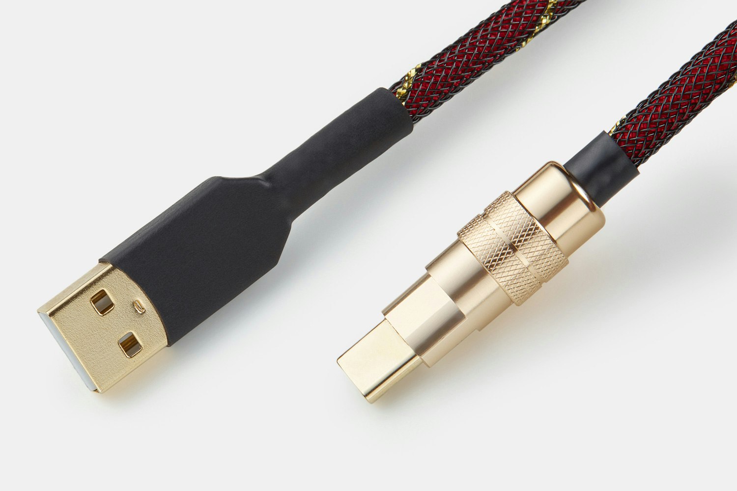 Mechcables Red Samurai Gold CNC-Machined USB Cable | Mechanical ...
