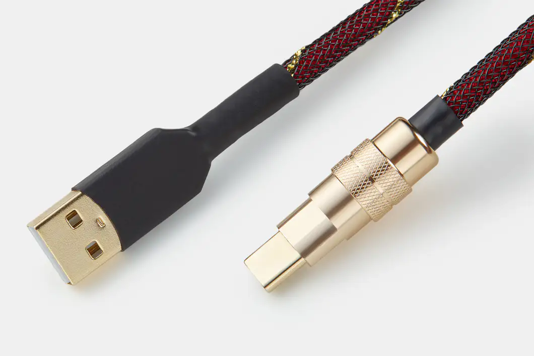 Mechcables Red Samurai Gold CNC-Machined USB Cable | Mechanical ...