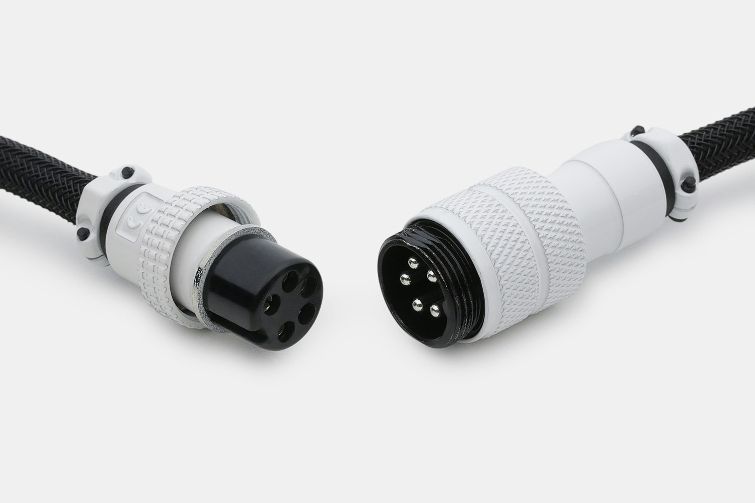 Mechcables White on Black Custom Coiled Aviator USB Cable