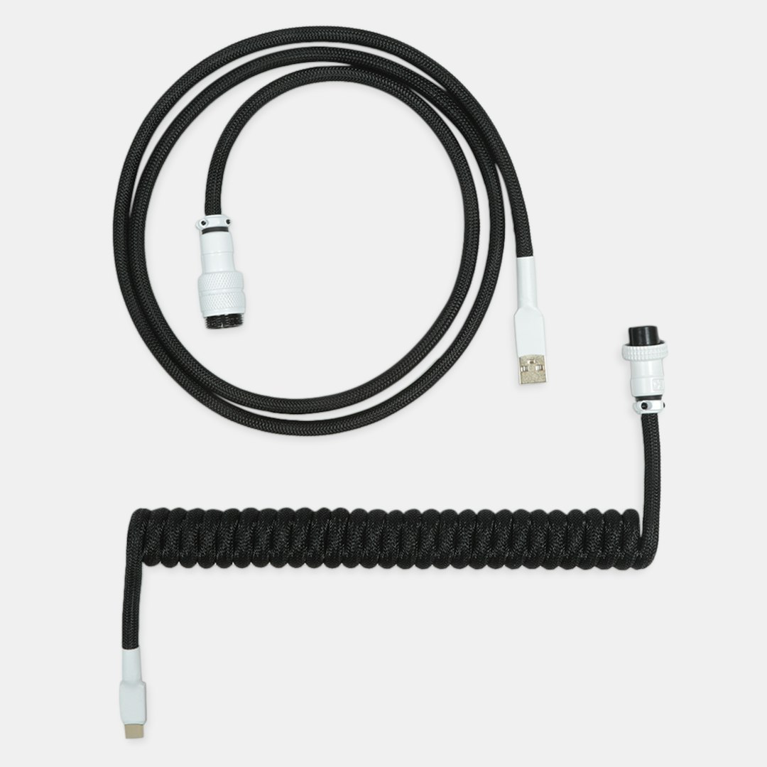 

Mechcables White on Black Custom Coiled Aviator USB Cable