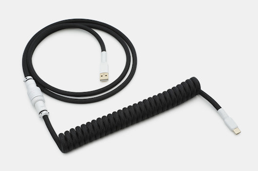 Mechcables White on Black Custom Coiled Aviator USB Cable