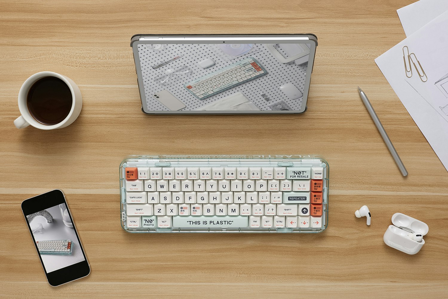 MelGeek Mojo68 Plastic Keyboard Mechanical Keyboards Custom Layout