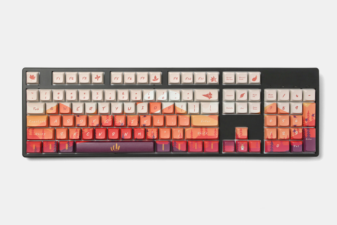 Mellow Sunset PBT All Over Dye-Subbed Keycap Set