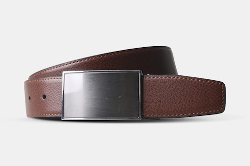 Members Only Split Leather Reversible Plaque Belt