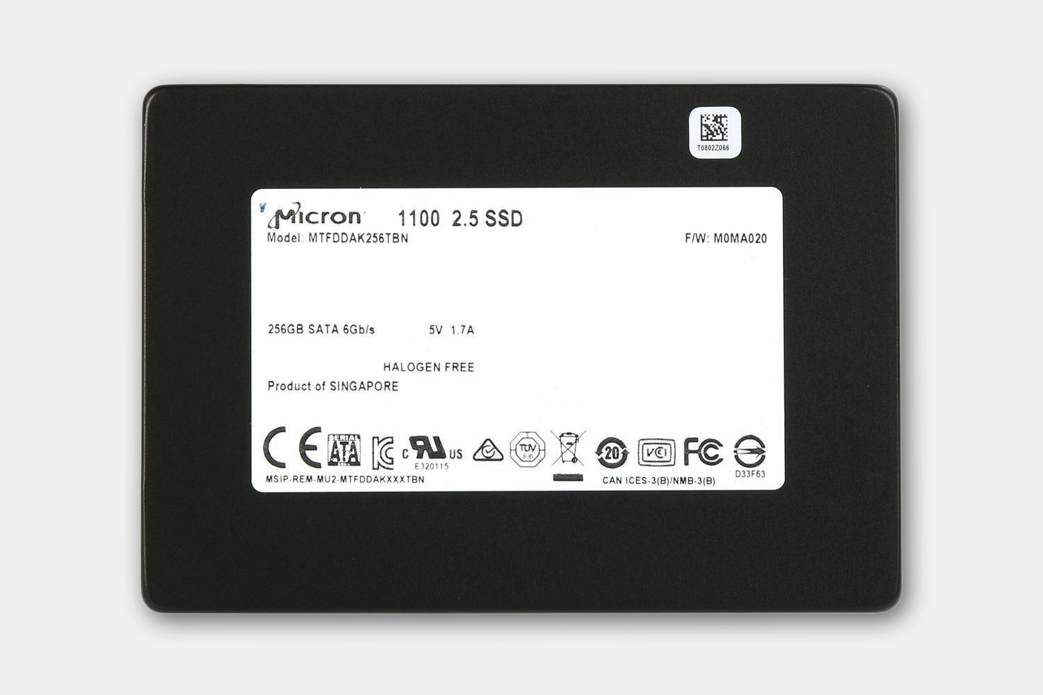 K6051536 Micron SATA 128GB 2.5インチ SSD 1点【動作品】.