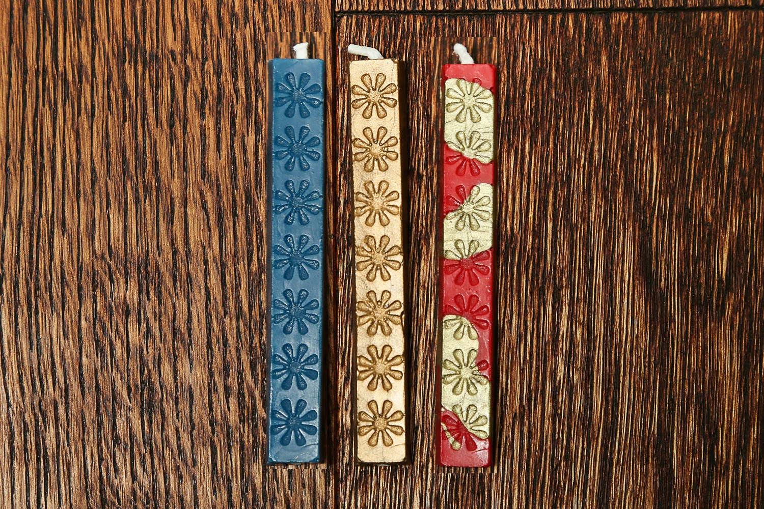 Gold, Red-Gold, Teal