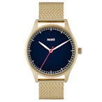 Blue dial/gold mesh strap with gold case (+$10)