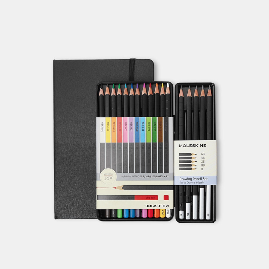 Moleskine Art Sketching Set Sketchbook and watercolour pencils