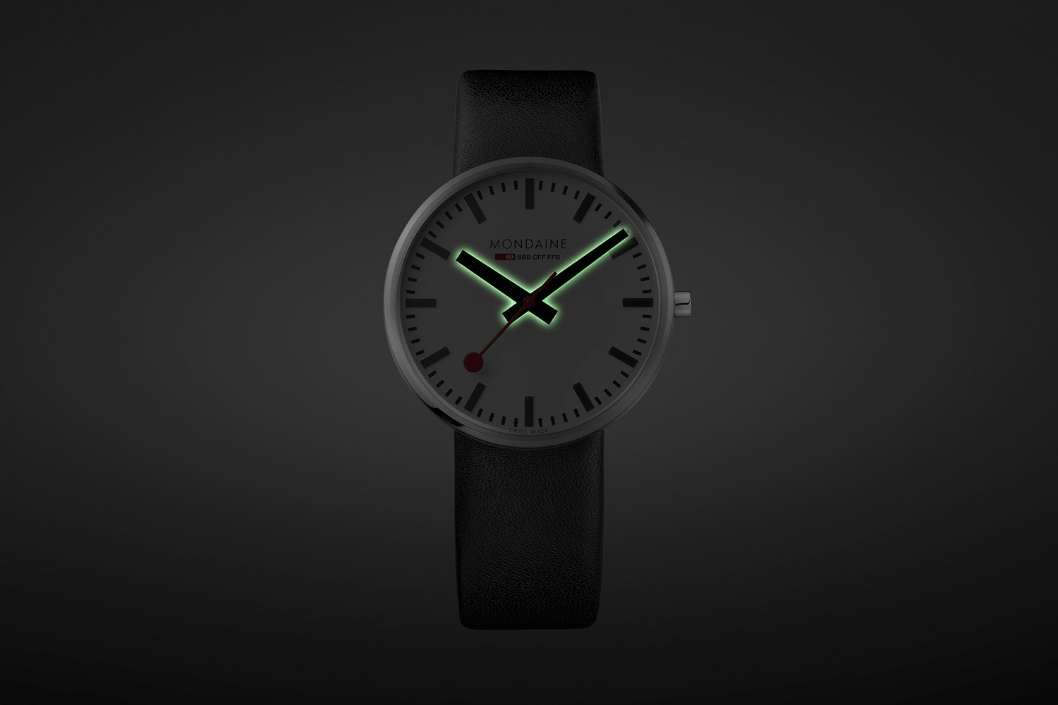 mondaine giant backlight quartz watch